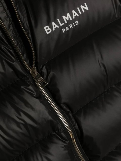 Чёрная куртка BALMAIN KIDS: фото 2 - Invogue