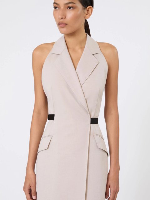 Бежева сукня Max Mara з суміші бавовни та вовни: фото 4 - Invogue