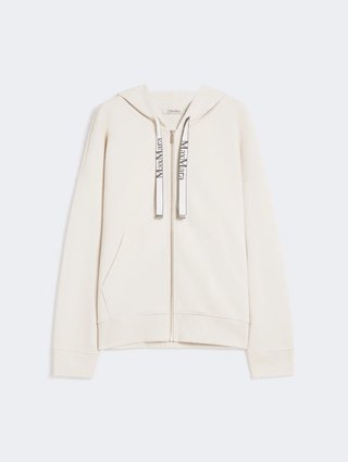 Кремовое худи MAX MARA на молнии: фото - Invogue