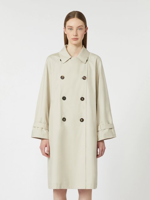 Кремовий плащ MAX MARA з суміші бавовни: фото 4 - Invogue