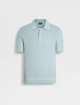 Блакитне поло ZEGNA з бавовни: фото - Invogue