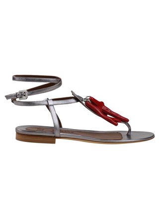 Серебристые босоножки WEEKEND MAX MARA: фото - Invogue