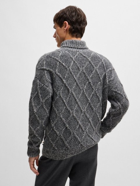 Сірий светр BOSS вільного крою: фото 2 - Invogue