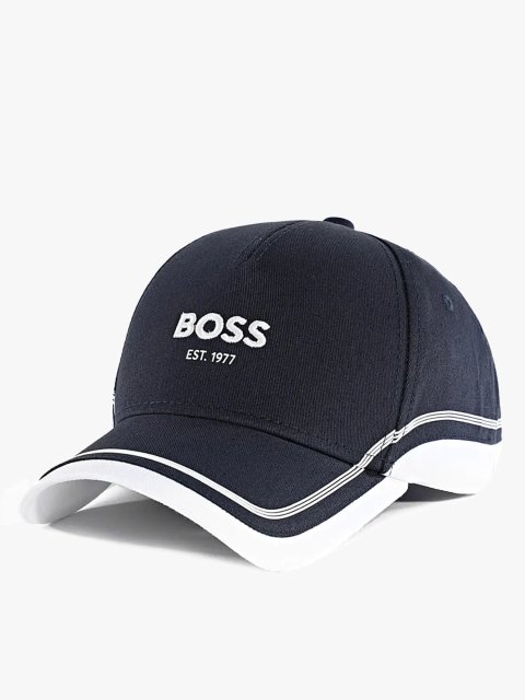 Темно-синя кепка Boss з логотипом: фото - Invogue