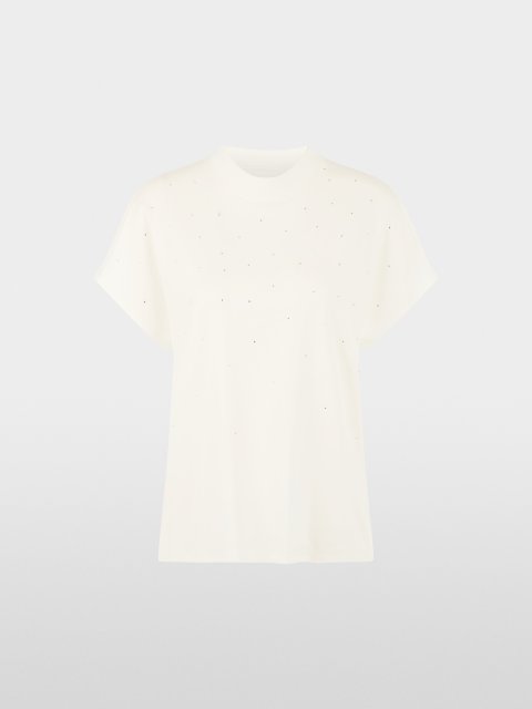 Футболка Marc Cain с коротким рукавом и стразами: фото - Invogue