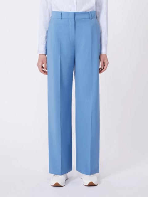 Блакитні брюки WEEKEND MAX MARA з чистої вовни: фото 2 - Invogue