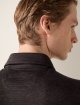 Темно-коричнева футболка-поло Zegna з льону: фото 3 - Invogue