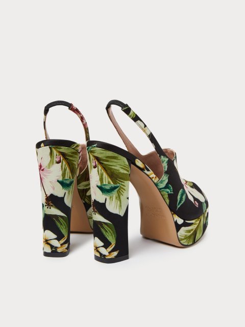 Босоніжки Marina Rinaldi атласні з квітковим візерунком: фото 3 - Invogue