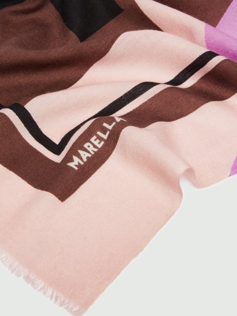 Шарф Marella из шерсти с узором и бахромой: фото 2 - Invogue