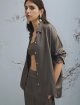 Коричнева сорочка Marella з шовку: фото 2 - Invogue