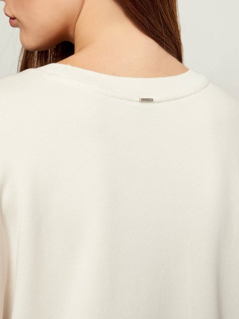 Белый свитшот BOSS из хлопка: фото 4 - Invogue