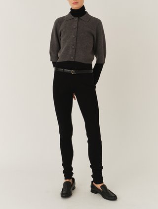 Чёрные леггинсы The Garment из шерсти и кашемира: фото - Invogue