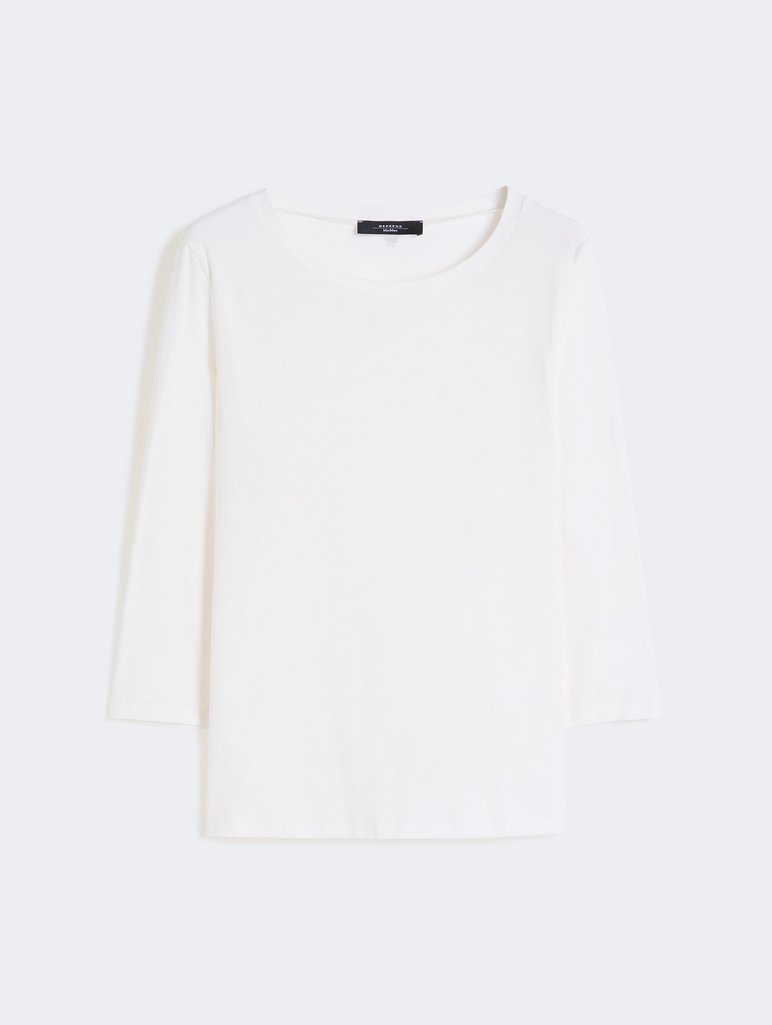 Біла футболка WEEKEND MAX MARA з еластичної бавовни: фото - Invogue