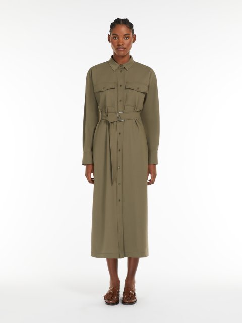Сукня кольору хакі WEEKEND MAX MARA з суміші вовни: фото 3 - Invogue
