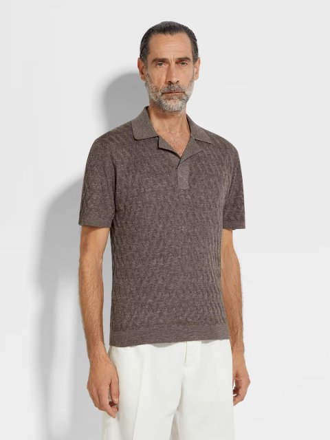 Сіре поло ZEGNA з шовку, кашеміру та льону: фото 2 - Invogue