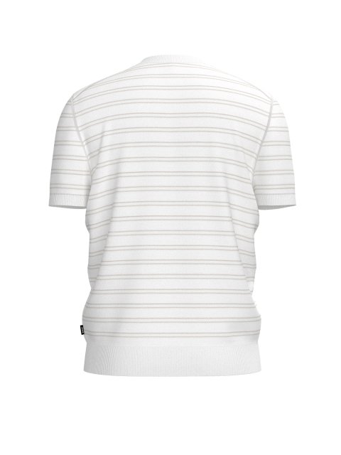Белый свитер BOSS в тонкую горизонтальную полоску из хлопка: фото 1 - Invogue