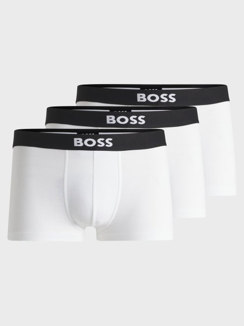 Комплект із трьох білих боксерів Boss: фото - Invogue