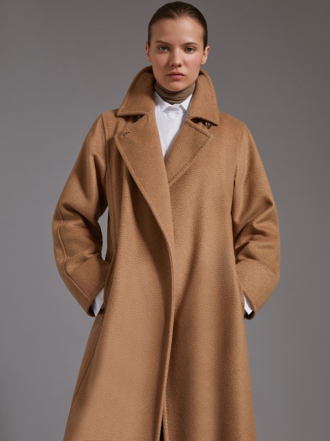 Темно-бежеве пальто MAX MARA прямого крою: фото 4 - Invogue