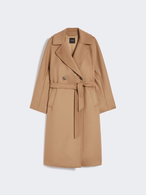 Темно-бежеве пальто WEEKEND MAX MARA двобортне: фото - Invogue