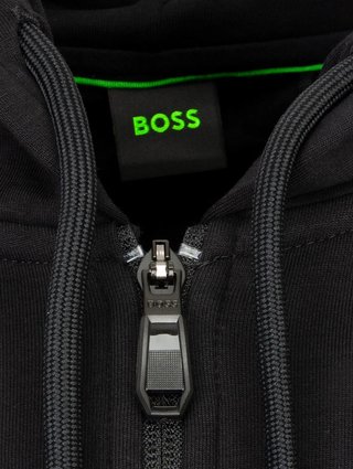 Чорна спортивна кофта BOSS з бавовни та еластану: фото 2 - Invogue