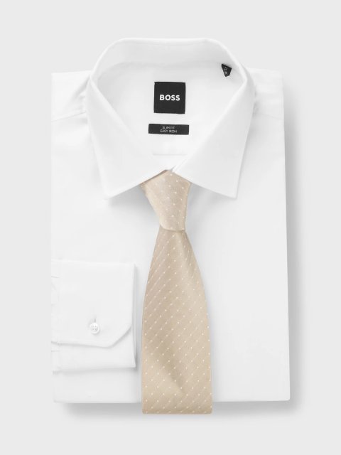 Бежева краватка BOSS з шовку: фото 2 - Invogue