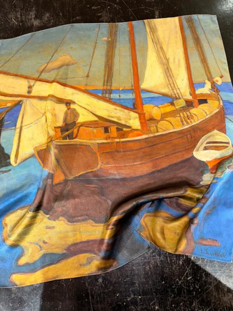 Платок с принтом OFAM: фото - Invogue