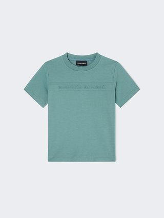 Ізумрудна футболка EMPORIO ARMANI KIDS з бавовни: фото - Invogue
