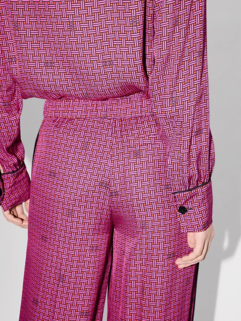 Брюки кольору фуксії Kenzo з графічним принтом: фото 5 - Invogue