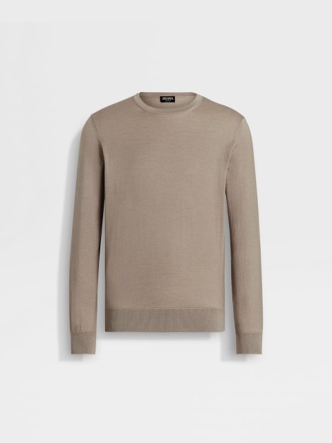 Бежевий светр ZEGNA з кашеміру та шовку: фото - Invogue