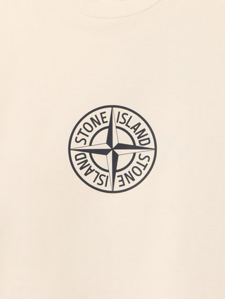 Молочна футболка Stone Island з бавовни з принтом: фото 2 - Invogue