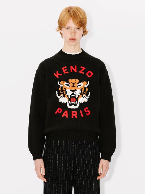 Чорний светр KENZO з вишивкою "Lucky Tiger": фото 1 - Invogue