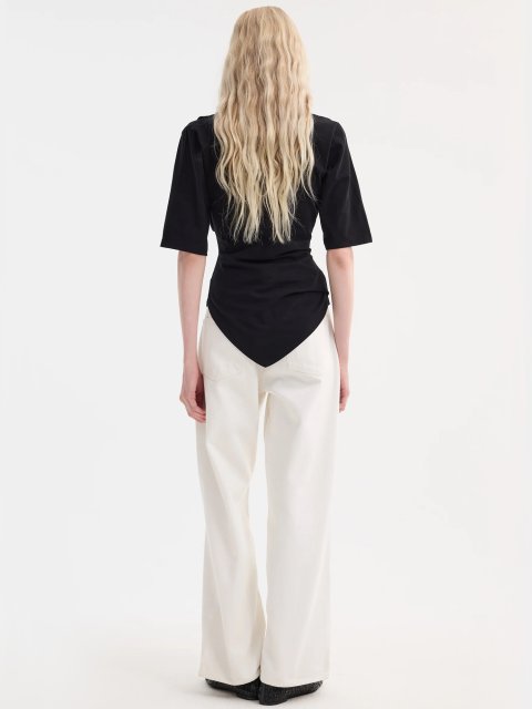 Чорна футболка Róhe з бавовни: фото 3 - Invogue