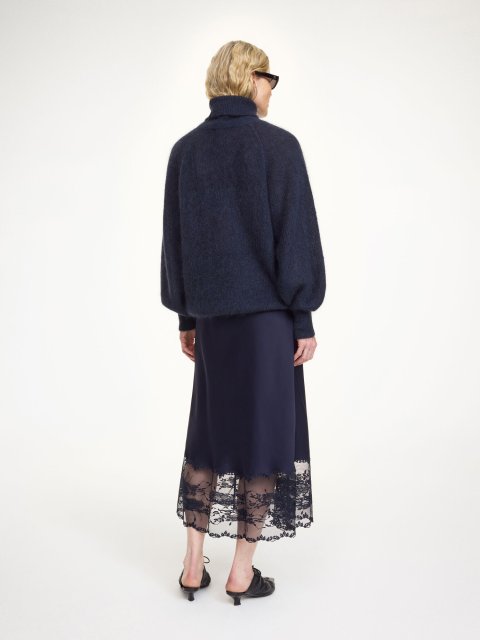 Темно-синя спідниця BY MALENE BIRGER атласна: фото 2 - Invogue