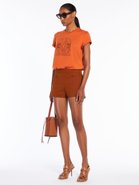 Коричневые шорты MAX MARA: фото 3 - Invogue