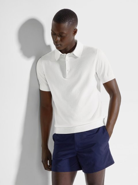 Біле поло ZEGNA з коротким рукавом: фото 1 - Invogue