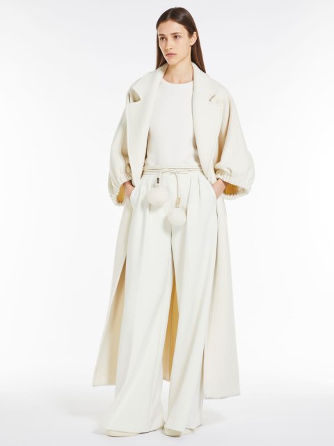 Кремові брюки MAX MARA з високою талією: фото 4 - Invogue