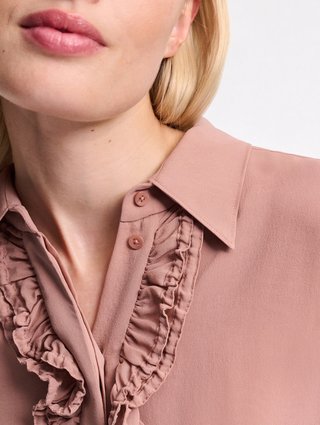 Пудрова блуза DOROTHEE SCHUMACHER з шовкового жоржету: фото 4 - Invogue
