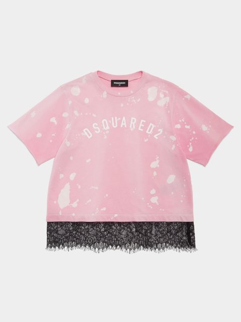 Рожева футболка DSQUARED KID : фото - Invogue