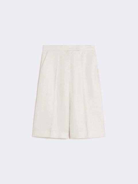 Бежевые бермуды Max Mara из чистого льна: фото - Invogue