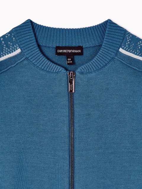 Синяя кофта Emporio Armani из хлопка: фото 2 - Invogue
