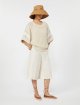Бежевий светр Max Mara з льону з фактурною в’язкою: фото 1 - Invogue