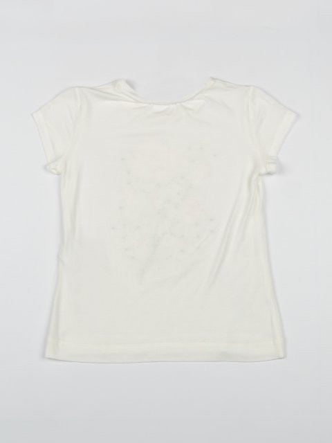 Кремовая футболка MONNALISA: фото 1 - Invogue