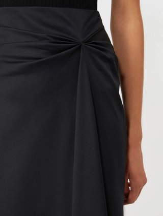Черная юбка Max Mara из атласа из смеси хлопка: фото 4 - Invogue