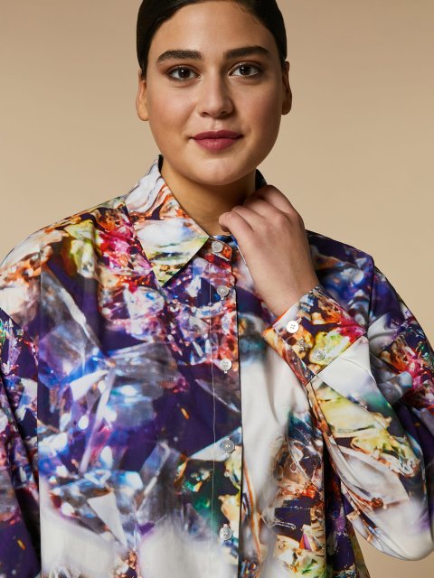 Сорочка MARINA RINALDI з принтом: фото 3 - Invogue