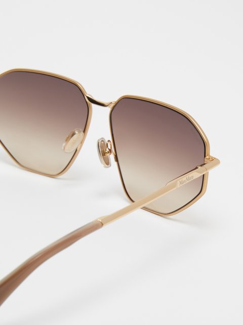 Коричневі сонцезахисні окуляри MAX MARA в геометричній оправі: фото 3 - Invogue