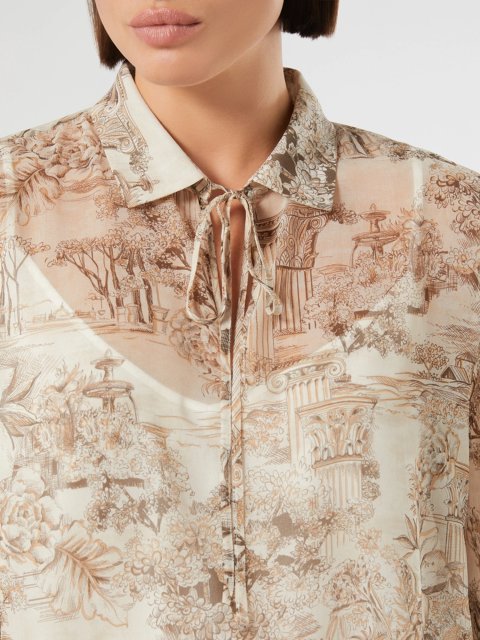 Блуза з принтом MARINA RINALDI з жоржету: фото 4 - Invogue