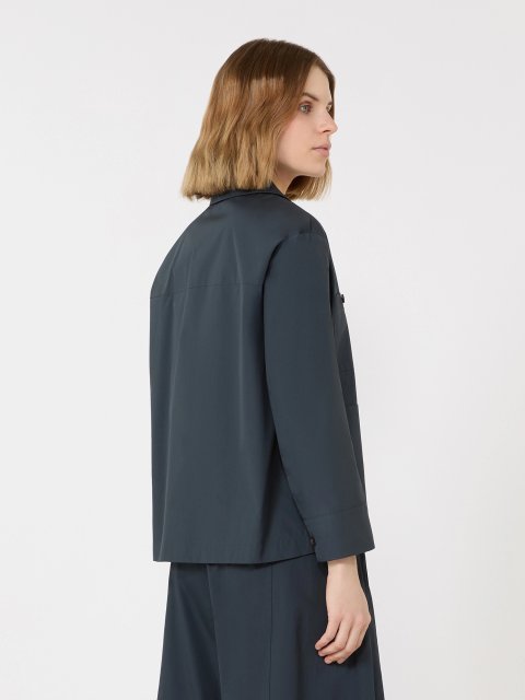 Темно-синя сорочка Max Mara у стилі сафарі з бавовни: фото 3 - Invogue