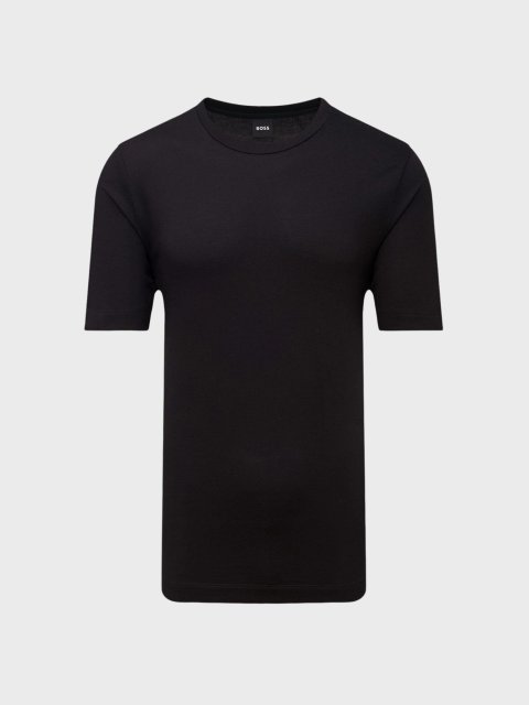 Чорна футболка BOSS прямого крою: фото - Invogue