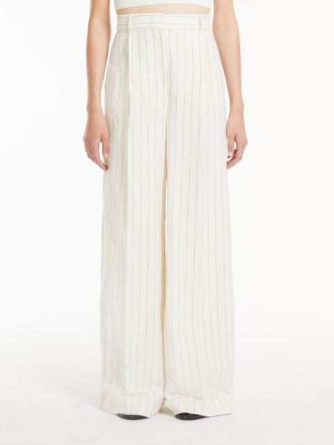 Білі брюки Max Mara у смужку: фото 1 - Invogue