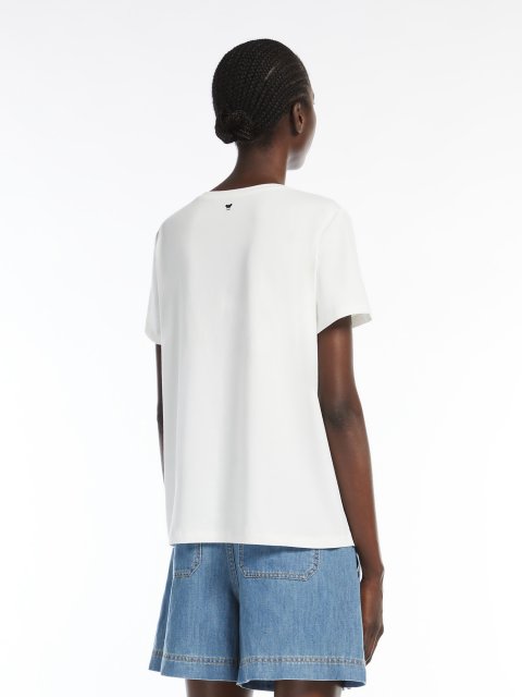 Біла футболка Weekend Max Mara з бавовни та льону: фото 3 - Invogue